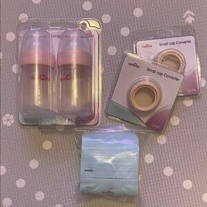 Spectra Pink Breast Milk Storage Set with Cap Converters